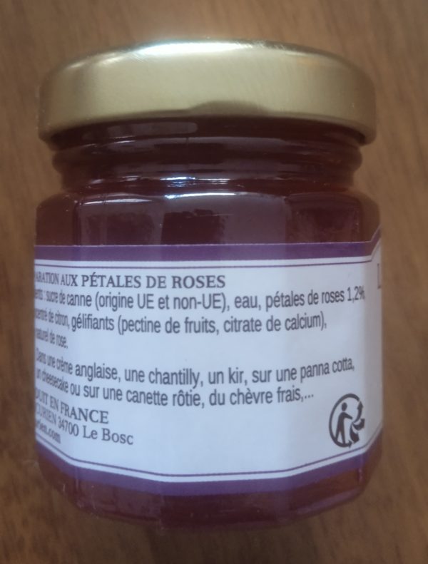 Ingrédients confiture Pétales de roses petit format