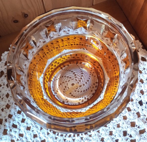 Coupelle bonbonnière en cristal de bohème