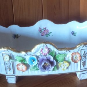 Jardinière ou centre de table en porcelaine de Plaue, manufacture allemande XX