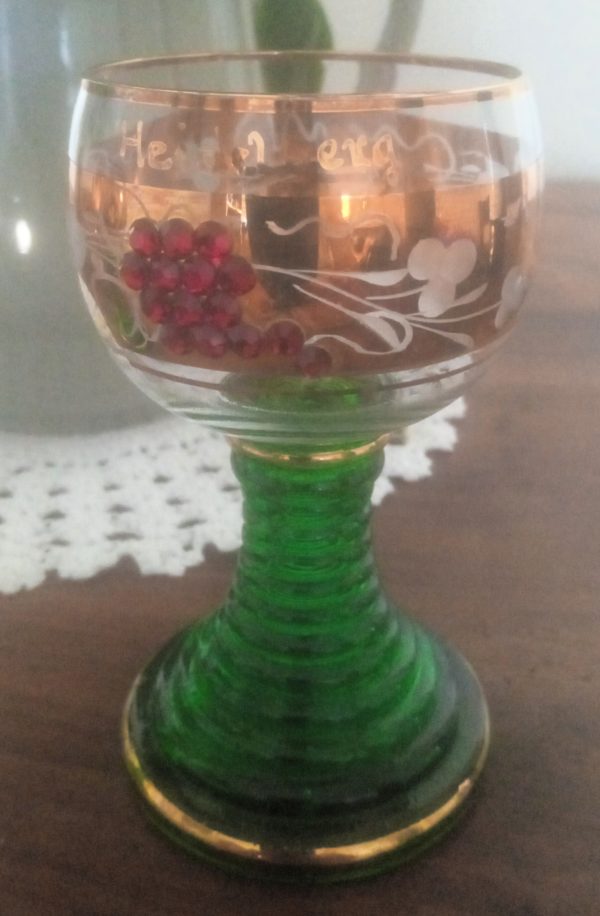 verre à vin Heidelberg grappe strass rouge